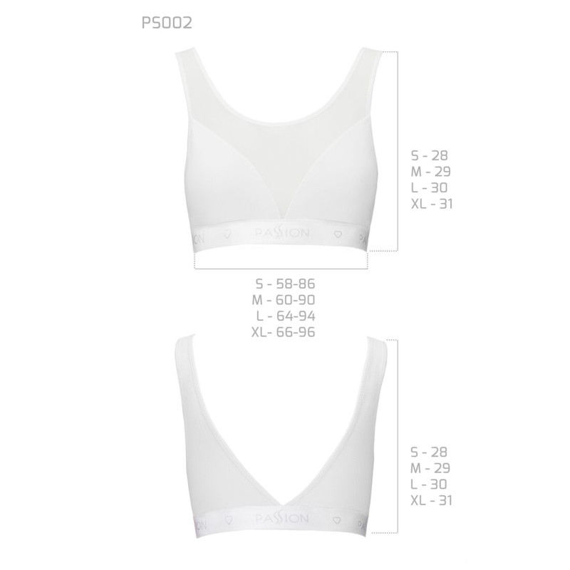 Топ с прозрачной вставкой Passion PS002 TOP S, white Топ с прозрачной вставкой Passion PS002 TOP S, white