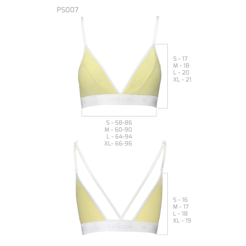 Спортивный топ с двойными бретелями Passion PS007 TOP L, yellow Спортивный топ с двойными бретелями Passion PS007 TOP L, yellow