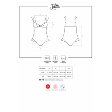 Боди Obsessive Julitta Белый L/XL