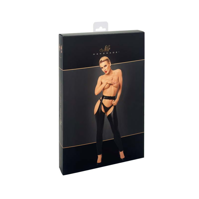 Легінси Noir Handmade F323 Rebel, XXL, black, під латекс, з відкритими стегнами та сідницями Легінси Noir Handmade F323 Rebel, XXL, black, під латекс, з відкритими стегнами та сідницями