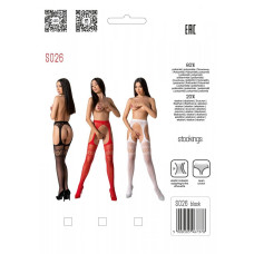Эротические колготки-бодистокинг со шнуровкой на бедрах Passion S026 One Size, white, с доступом
