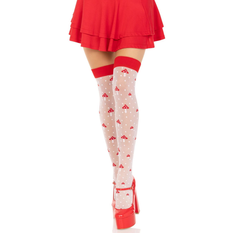 Панчохи Leg Avenue Polka Dot Mushroom Thigh Highs One Size Панчохи Leg Avenue Polka Dot Mushroom Thigh Highs One Size
