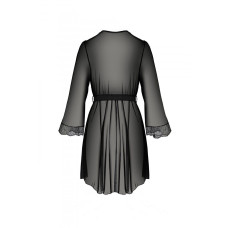 Пеньюар Passion AMBERLY PEIGNOIR black, S/M, пояс в комплекте