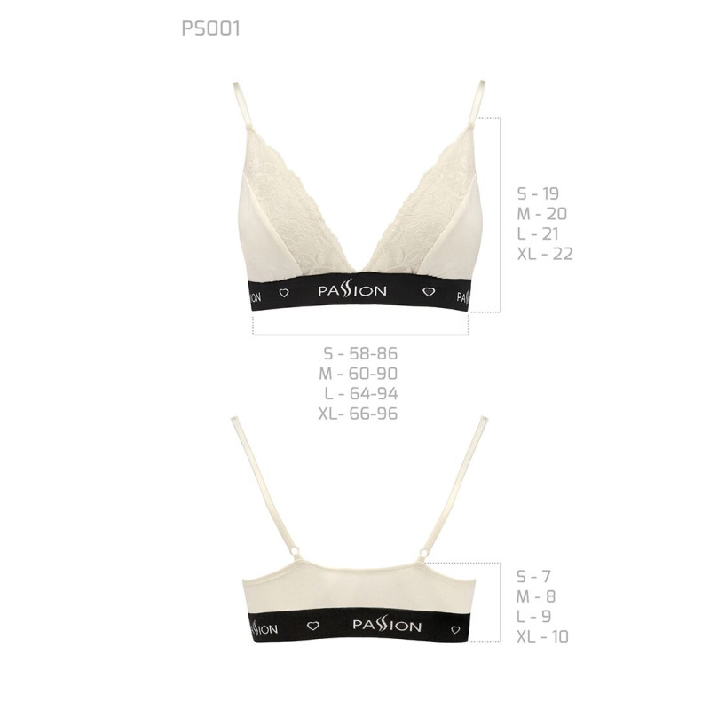 Еластичний топ з мереживом Passion PS001 TOP XL, ecru Еластичний топ з мереживом Passion PS001 TOP XL, ecru