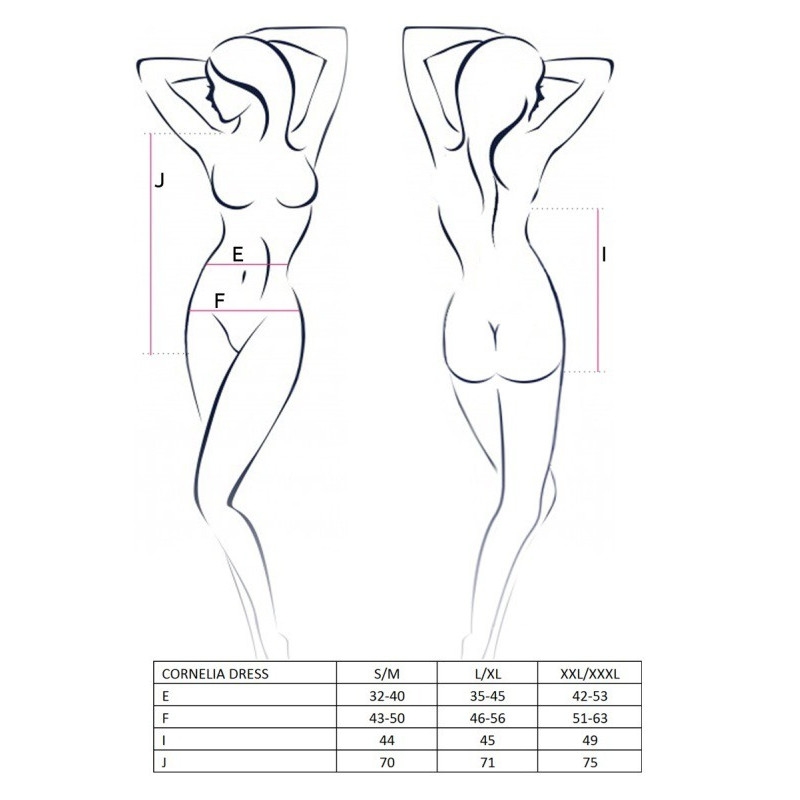 Вечернее эротическое платье Passion Erotic Line CORNELIA DRESS S/M Черное