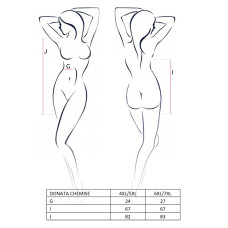 Мини-платье со шнуровкой Passion Size Plus DONATA CHEMISE 6XL/7XL Черное