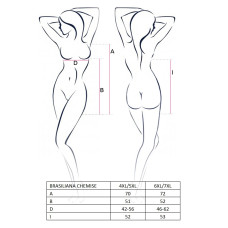 Эротическая ночная сорочка Passion BRASILIANA CHEMISE 4XL/5XL Черная