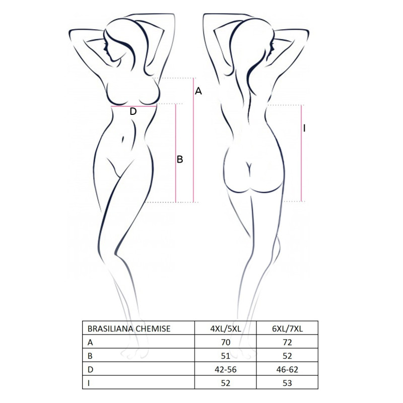 Эротическая ночная сорочка Passion BRASILIANA CHEMISE 4XL/5XL Черная Эротическая ночная сорочка Passion BRASILIANA CHEMISE 4XL/5XL Черная