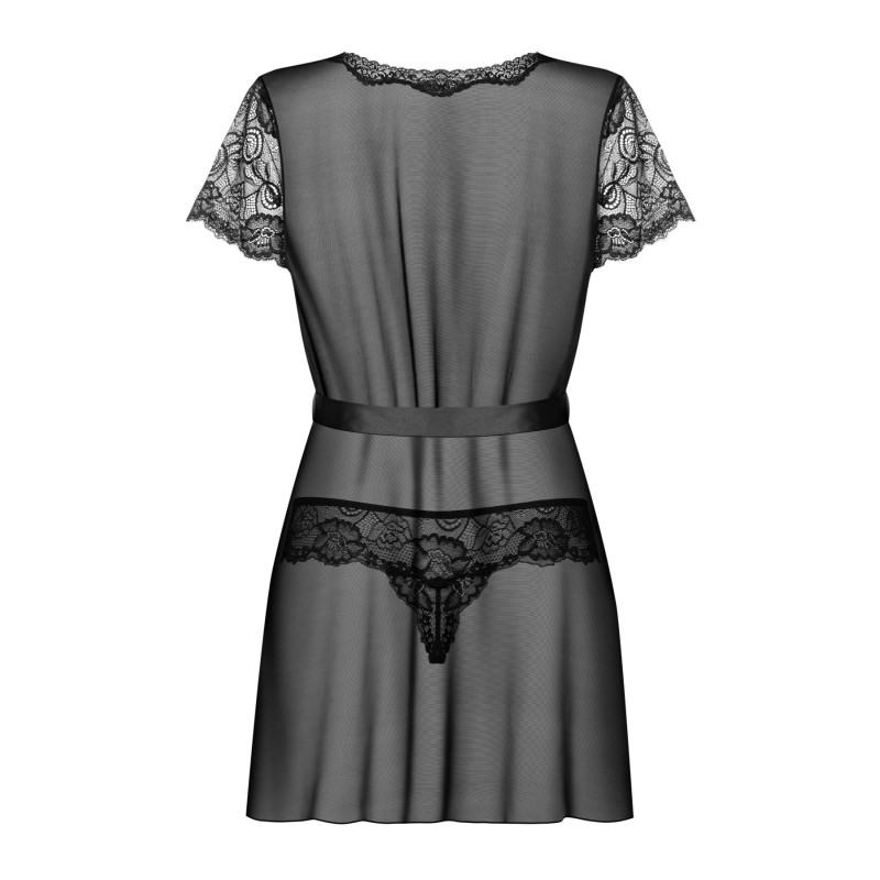 Пеньюар Obsessive Alluria peignoir & thong L/XL Пеньюар Obsessive Alluria peignoir & thong L/XL