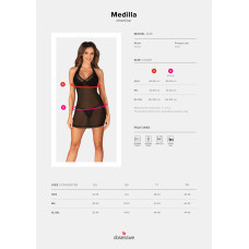 Пеньюар Obsessive Medilla chemise & thong XL/2XL