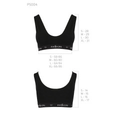 Спортивный топ с широкой резинкой Passion PS004 TOP L, black