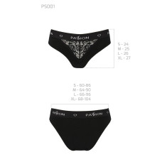 Трусики з широкою резинкою і мереживом Passion PS001 PANTIES XL, black