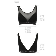 Топ с прозрачной вставкой Passion PS002 TOP XL, black