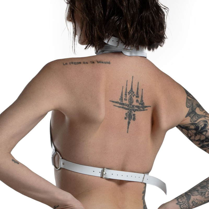 Лиф Сердце из натуральной кожи Feral Feelings - Hearts Bra White Лиф Сердце из натуральной кожи Feral Feelings - Hearts Bra White