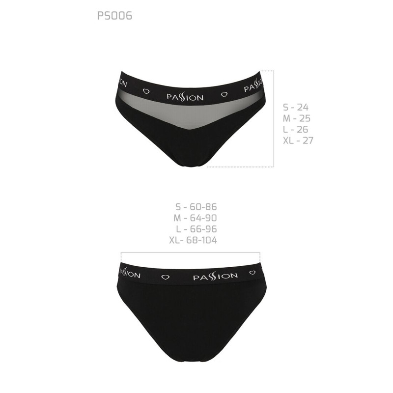 Трусики з прозорою вставкою Passion PS006 PANTIES L, black Трусики з прозорою вставкою Passion PS006 PANTIES L, black