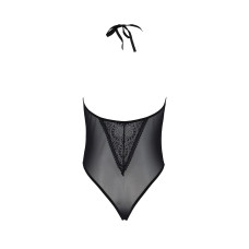 Боди Passion DROSERA BODY black, XXL/XXXL, высокие вырезы, верх на завязках