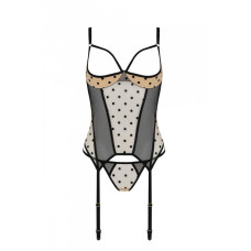 Корсет Passion MARINA CORSET, XXL/XXXL, beige, с открытыми чашками