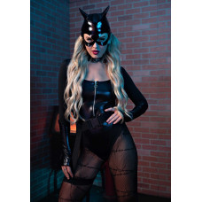 Эротический костюм кошечки Leg Avenue Fierce Feline L, боди, пояс с подвязкой, маска кошки
