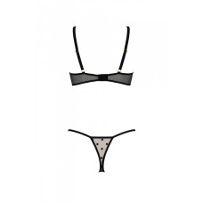 Эротический комплект Passion MARINA SET WITH OPEN BRA, S/M, beige, открытые чашки