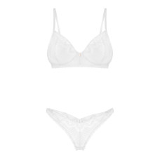 Комплект Obsessive Alissium 2-pcs set, XL/2XL, мереживо, ліф з м’якою чашкою, трусики танга