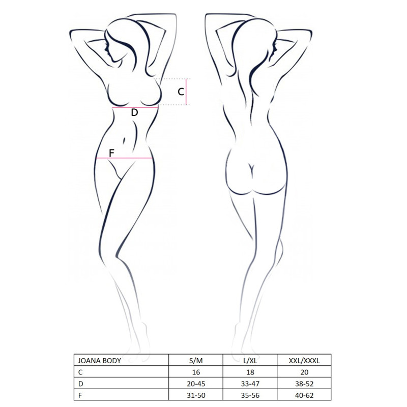 Боди Passion JOANA BODY S/M Черное