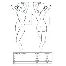 Еротичний Корсет Passion CAROLYN CORSET 4XL/5XL Чорний