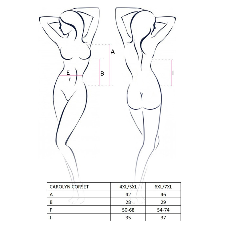 Еротичний Корсет Passion CAROLYN CORSET 4XL/5XL Чорний Еротичний Корсет Passion CAROLYN CORSET 4XL/5XL Чорний