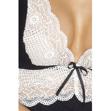 Сорочка для полных с кружевом Passion CAMILLE CHEMISE 4XL/5XL Черная