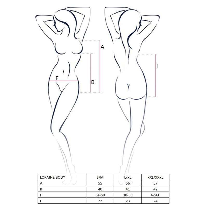 Изысканное Боди Passion LORAINE BODY L/XL Красное