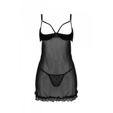 Эротический пеньюар Passion MARINA CHEMISE, L/XL, black