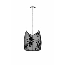 Платье Noir Handmade F313 Mythos, L, black, прозрачное, мини, открытая спина, декор из стразов