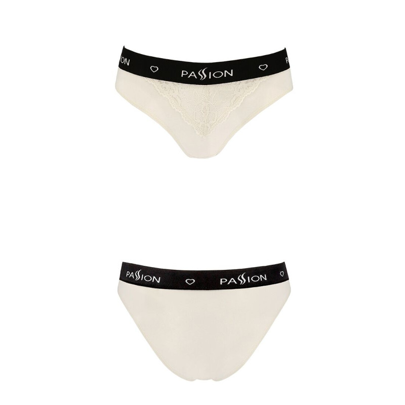 Трусики с широкой резинкой и кружевом Passion PS001 PANTIES XL, ecru Трусики с широкой резинкой и кружевом Passion PS001 PANTIES XL, ecru