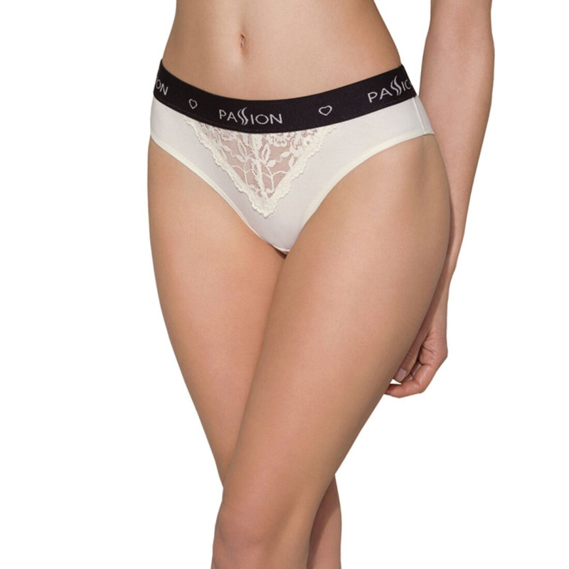 Трусики с широкой резинкой и кружевом Passion PS001 PANTIES XL, ecru Трусики с широкой резинкой и кружевом Passion PS001 PANTIES XL, ecru