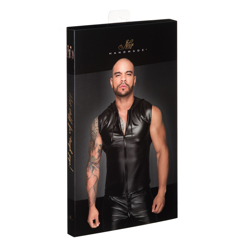 Чоловіча безрукавка з капюшоном Noir Handmade H062 Hooded Shirt, 3XL, мокрий ефект Чоловіча безрукавка з капюшоном Noir Handmade H062 Hooded Shirt, 3XL, мокрий ефект