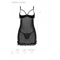 Эротический пеньюар Passion MARINA CHEMISE, L/XL, black
