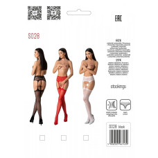 Эротические колготки-бодистокинг с тонкими подвязками Passion S028 One Size, black, открытый доступ