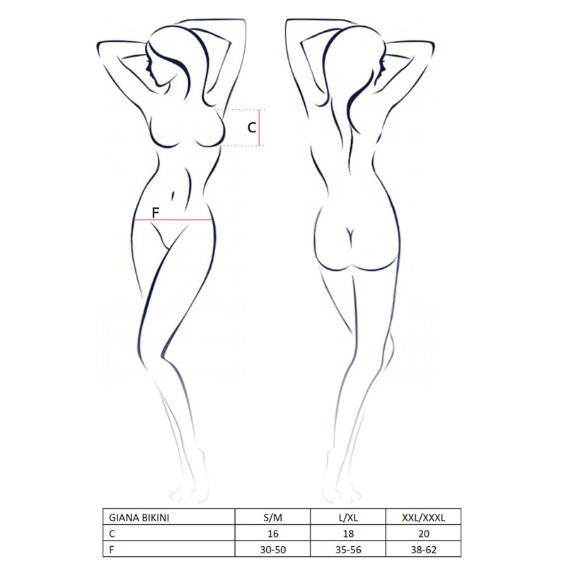 Комплект белья Passion GIANA BIKINI S/M Черный