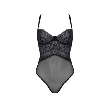 Боди Passion KERRIA BODY black, L/XL, с высокими вырезами и верхом балконет