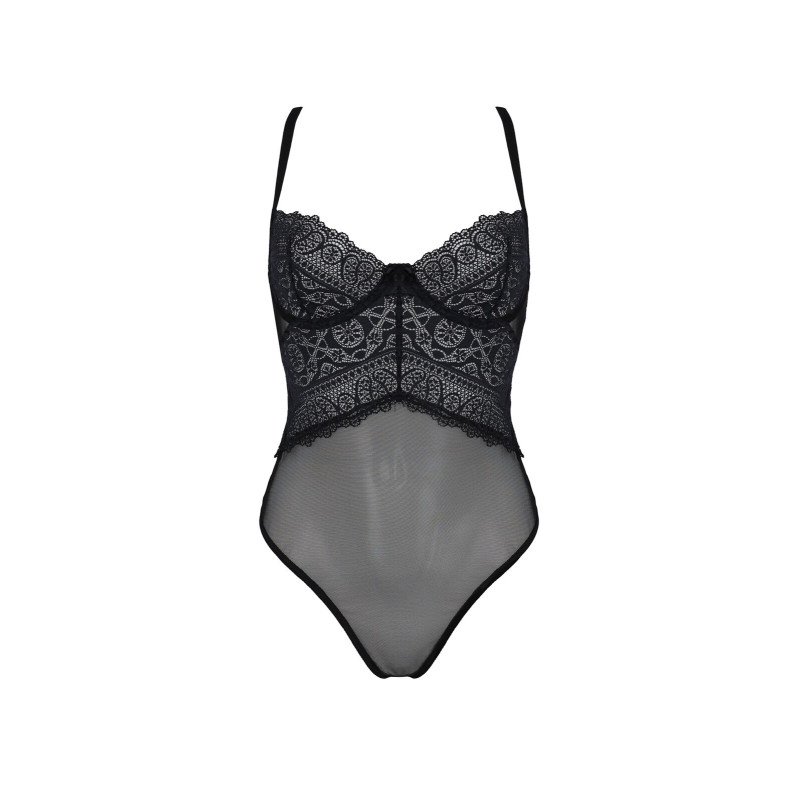 Боді Passion KERRIA BODY black, L/XL, з високими вирізами та верхом балконет Боді Passion KERRIA BODY black, L/XL, з високими вирізами та верхом балконет