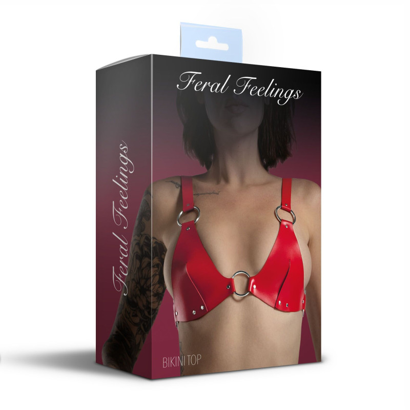 Ліф з натуральної шкіри Feral Feelings - Bikini Top Red Ліф з натуральної шкіри Feral Feelings - Bikini Top Red