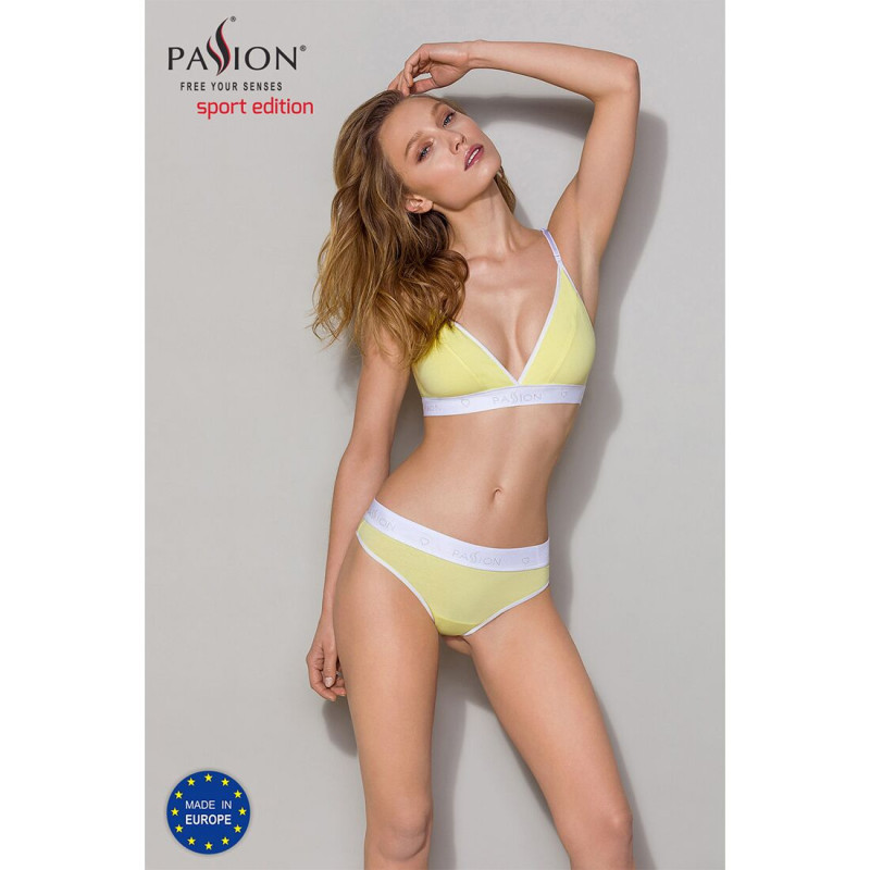 Спортивный топ с двойными бретелями Passion PS007 TOP XL, yellow Спортивный топ с двойными бретелями Passion PS007 TOP XL, yellow