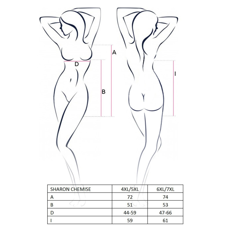 Платье сорочка большого размера Passion SHARON CHEMISE 6XL/7XL Золотая