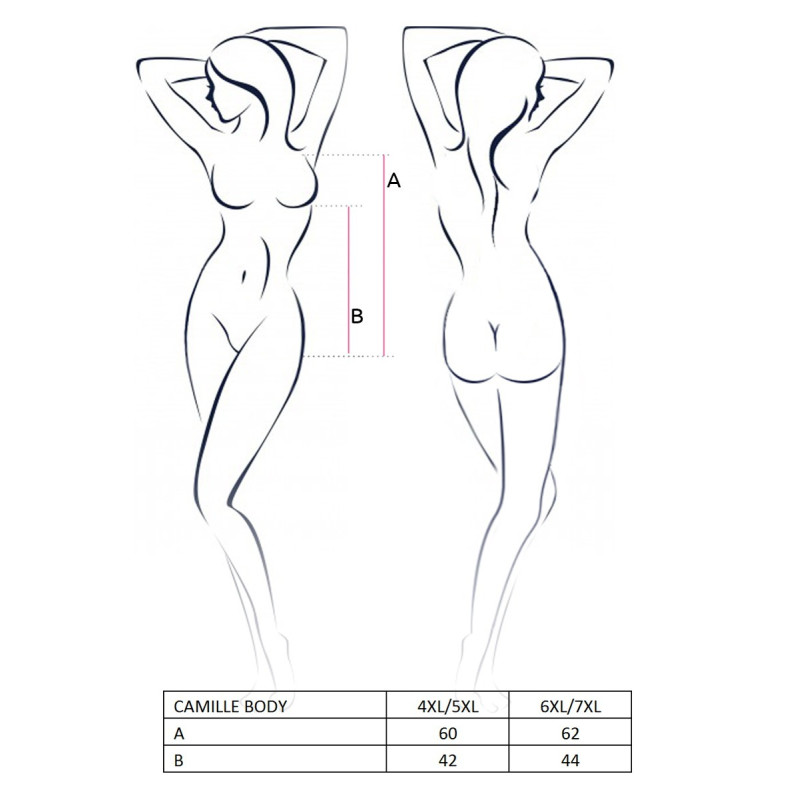 Боди Passion комбинезон CAMILLE BODY 6XL/7XL Черное