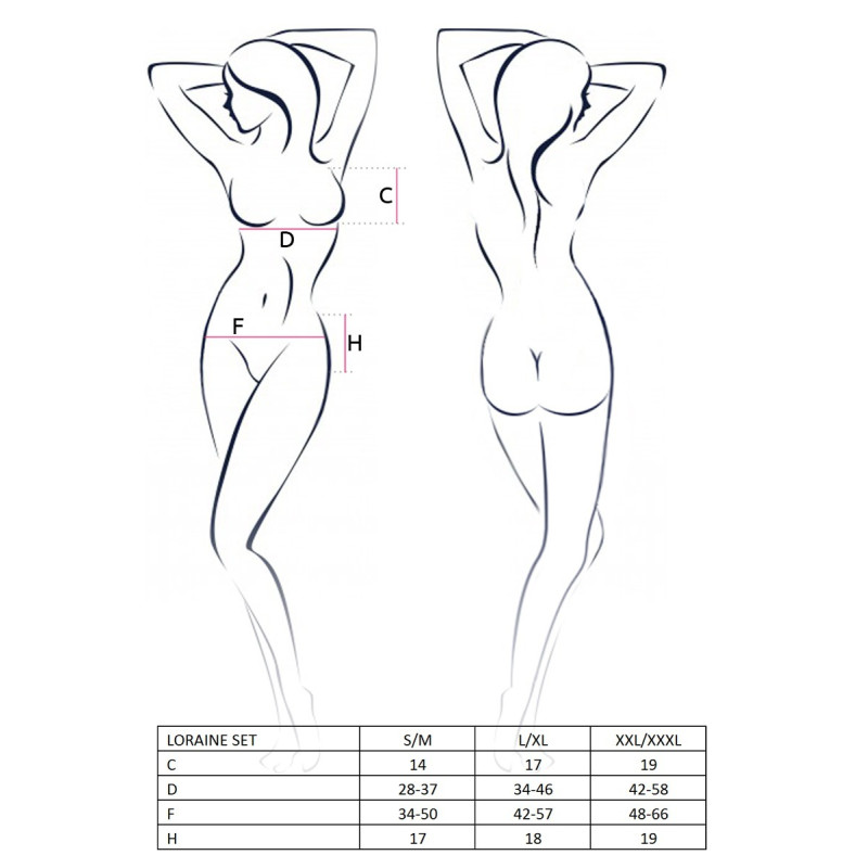 Еротичний комплект Passion LORAINE SET XXL/XXXL Червоний Еротичний комплект Passion LORAINE SET XXL/XXXL Червоний