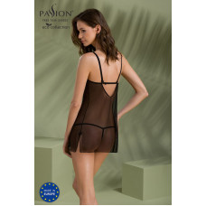 Пеньюар Passion DROSERA CHEMISE black, S/M, кружевной лиф со стрепами, трусики в комплекте