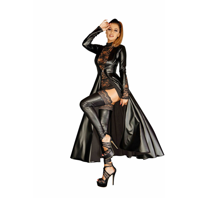 Платье-плащ с мокрым эффектом Noir Handmade F128C Powerwetlook gown coat, XL Платье-плащ с мокрым эффектом Noir Handmade F128C Powerwetlook gown coat, XL