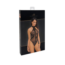Боді Noir Handmade F314 Ego flocked mesh halter bodysuit - S