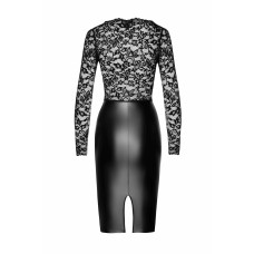 Платье Noir Handmade F295 Euphoria, XL, black, кружево, глубокое декольте, юбка миди под латекс