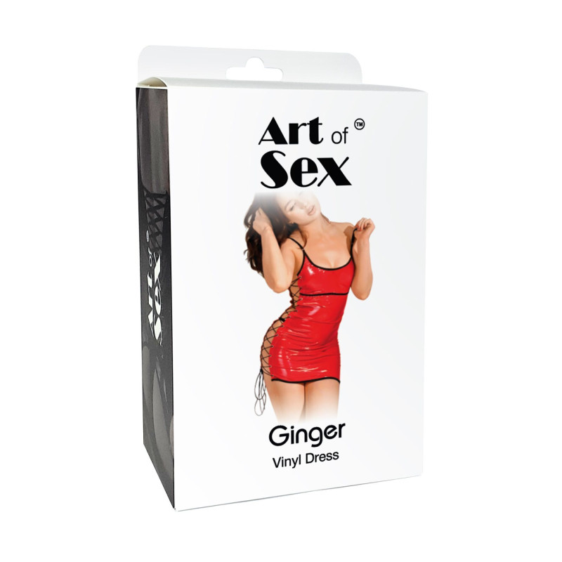 Сексуальное лакированное платье на шнуровке Art of Sex - Ginger черное L-2XL Сексуальное лакированное платье на шнуровке Art of Sex - Ginger черное L-2XL