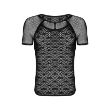 Мужская полупрозрачная футболка с орнаментом Obsessive T102 T-shirt S/M/L, черная